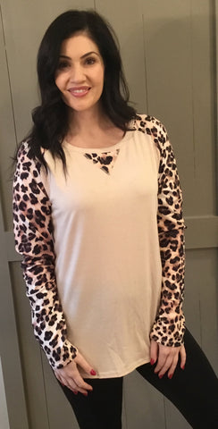 Cheetah Sleeve Top
